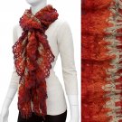 Gorgeous Unique Multi Color Ruffle Knit Fashion Scarf Red SF00278RD