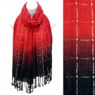 Beautiful Chic Black Ombre Woven Fringe Fashion Scarf Red SF00285RD