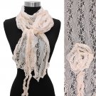 Gorgeous Floral Decorated Lightweight Lace Fashion Scarf Pink SF00290PK