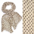 Adorable Sweet Polka Dot Pattern Lightweight Fashion Scarf Beige SF00293BE