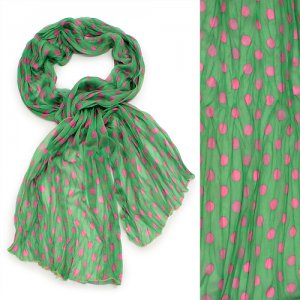 Adorable Sweet Polka Dot Pattern Lightweight Fashion Scarf Green SF00293GN