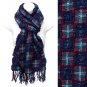 Plaid Block Check Pattern Design Double Side Muffler Scarf Navy Blue  SF00299NVBL