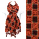 Plaid Block Check Pattern Design Double Side Muffler Scarf Brown Rust  SF00299BRRU