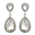 Bridal Wedding Jewelry Sparkle Classic Teardrop Dangle Fashion Earrings Silver ER00511RDCL