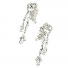 Bridal Wedding Jewelry Unique Crystal Rhinestone Linear Fashion Earrings Silver ER00512RDCL