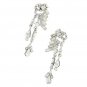 Bridal Wedding Jewelry Unique Crystal Rhinestone Linear Fashion Earrings Silver ER00512RDCL