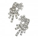 Bridal Wedding Jewelry Unique Crystal Rhinestone Burst Fashion Earrings Silver ER00513RDCL