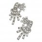 Bridal Wedding Jewelry Unique Crystal Rhinestone Burst Fashion Earrings Silver ER00513RDCL