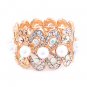 Bridal Wedding Jewelry Stunning Beautiful Crystal Pearl Stretch Bracelet Gold BR00340GDABWT