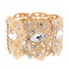 Bridal Wedding Jewelry Beautiful Chic Crystal Rhinestone Stretch Bracelet Gold BR00345GDCL