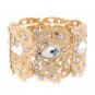 Bridal Wedding Jewelry Beautiful Chic Crystal Rhinestone Stretch Bracelet Gold BR00345GDCL