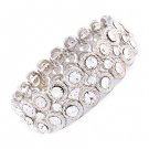 Bridal Wedding Jewelry Stunning Chic Crystal Rhinestone Stretch Bracelet Silver BR00350RDCL