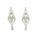 Bridal Wedding Jewelry Crystal Rhinestone Vintage Dangle Charm Earrings Silver ER00545RDCL