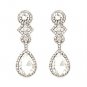 Bridal Wedding Jewelry Elegant Classic Teardrop Dangle Fashion Earrings Silver ER00563RDCL