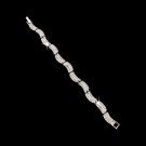 Bridal Wedding Jewelry Crystal Rhinestone Simple Classic Light Swirl Bracelet SV BR00351RDCL