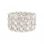 Bridal Wedding Jewelry Crystal Rhinestone Cycle Shape Cut Wide Bracelet Silver BR00360RDCL