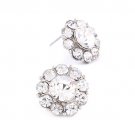 Bridal Wedding Jewelry Crystal Rhinestone Adorable Rounded Stud Earrings Silver ER00577RDCL