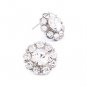 Bridal Wedding Jewelry Crystal Rhinestone Adorable Rounded Stud Earrings Silver ER00577RDCL