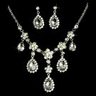 Bridal Wedding Jewelry Set Crystal Rhinestone Gorgeous Multi Teardrop Dangles SV JS00369RDCL