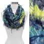 Vintage Butterfly Tie Dye Infinity Loop Scarf Yellow Blue SF00234-BL