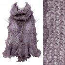 Beautiful Sweet Knit Lace Ruffle Edged Long Fashion Scarf Purple SF00313PU