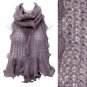 Beautiful Sweet Knit Lace Ruffle Edged Long Fashion Scarf Purple SF00313PU