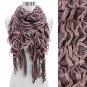 Double Layered Two Tone Ruffle Fringed Cold Weather Fashion Scarf Pink SF00239PK