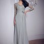 x #L66 Platinum Long Sleeve Mother of Bride Gowns
