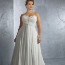 #B1022X Aline Plus Size Wedding Dresses, Chiffon Bridal Gowns