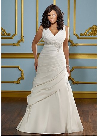 x #B2026 Satin Bridal Gowns for Plus Size Women