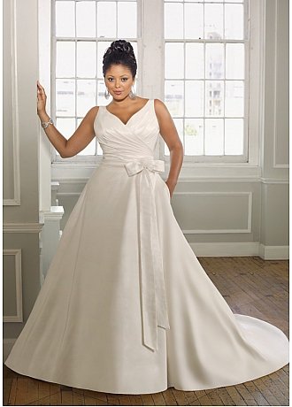 x #B2027 - Silk Taffeta Wedding Dresses for PLus Size Women