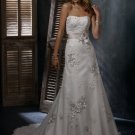 #BDW-011 x Custom Wedding Gown with Sash or Belt, Bridal Dress