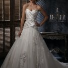 #BDW-015 x Pleated Bridal Gowns, Classic Taffeta Wedding Dresses