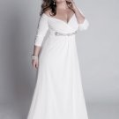Darius Cordell - Long Sleeve Evening Gowns - White Plus Size Formal Dresses