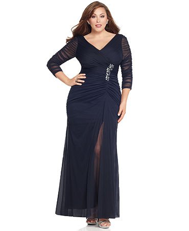 Darius Cordell Chiffon Plus Size Dresses - Long Sleeve Formal Dresses