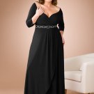 #2013-70 | Long Sleeve Portrait Neckline Evening Dresses for Plus Size Women