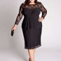 Darius Cordell #C2013-52 Black Lace Cocktail Dresses for Plus Size Women