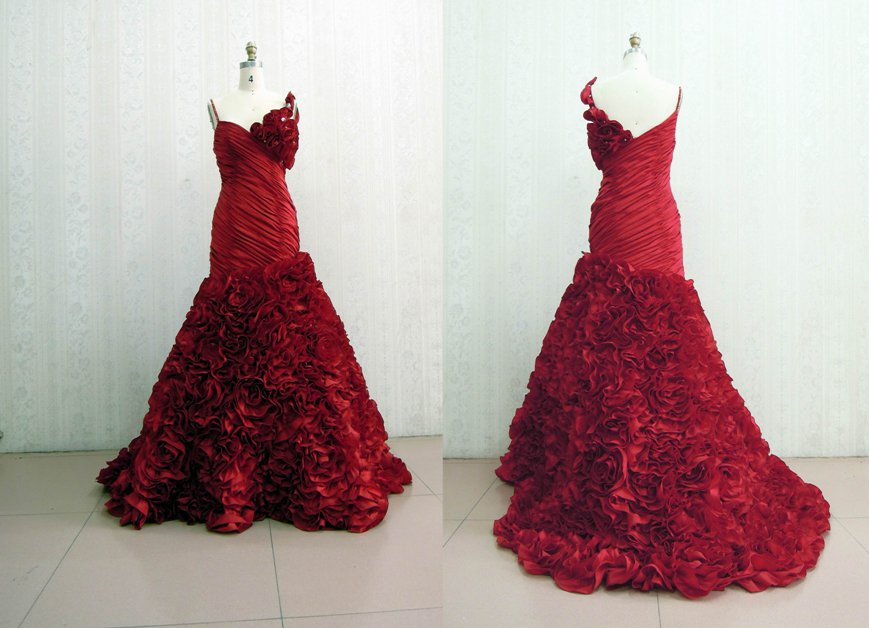 Darius Cordell Red Ball Gown, Red Formal Dresses