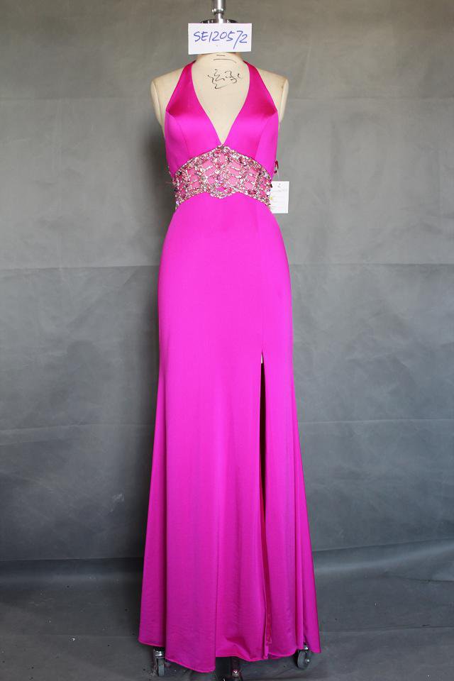 Darius Cordell Halter Evening Dresses, Pink Pageant Gowns