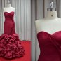 Darius Cordell Red Fit-n-Flare Ball Gown, Evening Dresses w Ruffles
