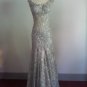 Darius Cordell Cap Sleeve Evening Dresses, Silver Pageant Gowns