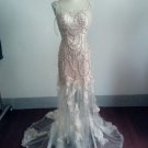 Darius Cordell Pastel Pink Wedding Dresses, Sheer Bridal Gowns