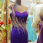 Darius Cordell One Shoulder Evening Dresses, Purple Beaded Formal Gowns