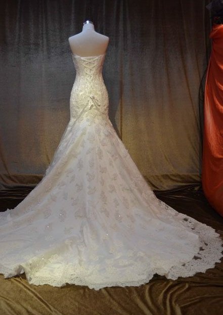 Darius Cordell Strapless Lace Wedding Dresses Lace Bridal Gowns