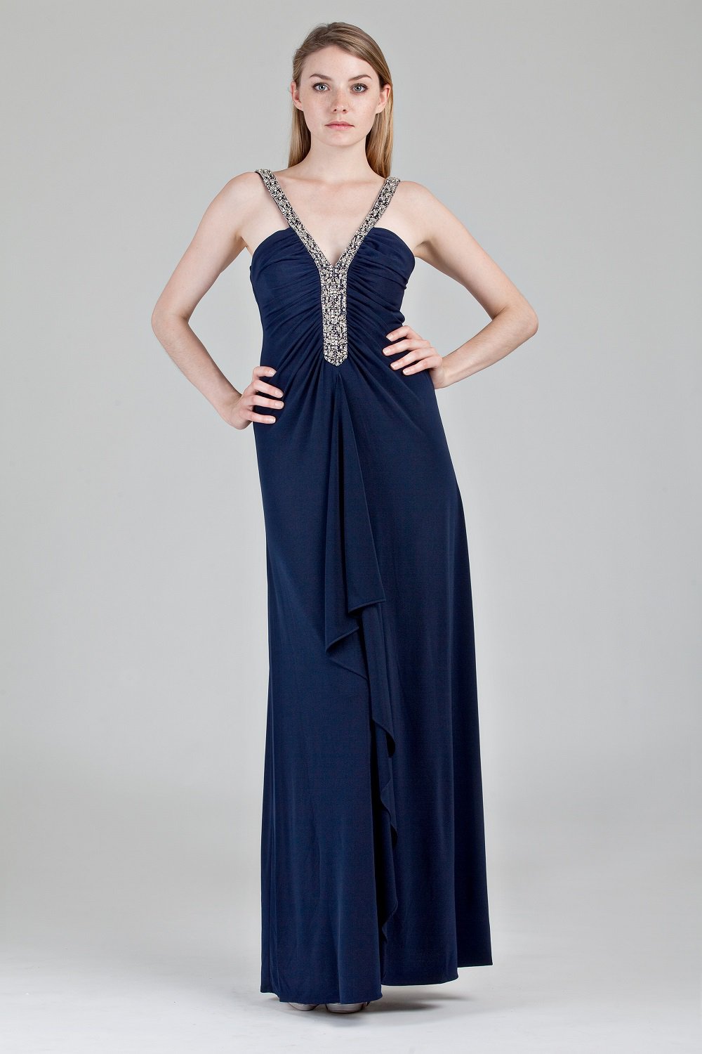 GA - 255657 - Cordell Couture - Navy Blue Evening Dresses, Ball Gowns