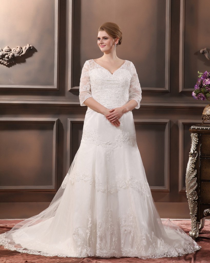 x - Plus Size Wedding Dresses with Longer Sleeves