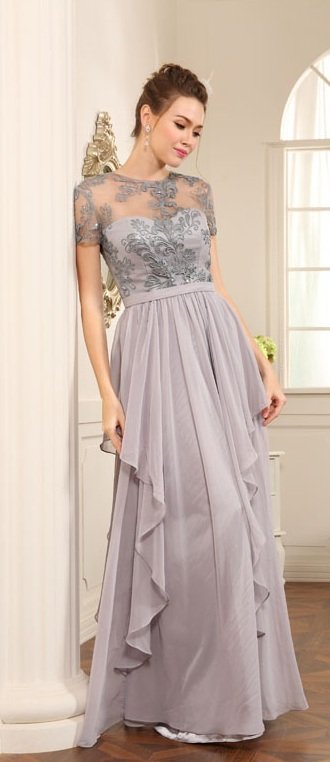 platinum evening gowns