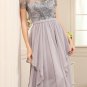 Platinum Mother of Bride Evening Dresses - Short Sleeve Formals