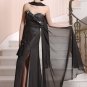#LE059a Black Chiffon Formal Evening Dresses