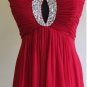 Style J522 - Red Chiffon Evening Dresses - Strapless Formal Dresses